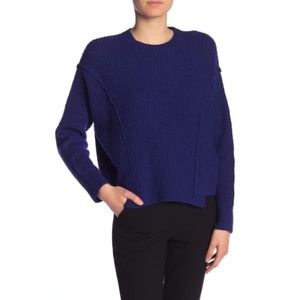 Vince Blue Solid Dolman Panel Hem Sweater XS NWOT